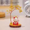 Lucky Cat Crystal Money Tree Figurine