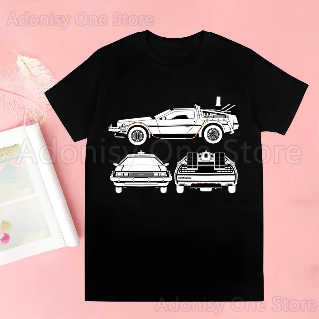 

Back To The Future Delorean T-shirts Men Summer Graphic Tees Funny Shirts For Man Tshirts Crew Neck Harajuku Tops 4XL