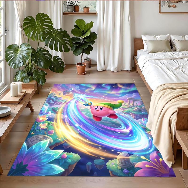 Kirby Druck Kristall Samt Plüsch Teppich Anti?Slip-Verschleiß?Robuster Bodenbelag Teppich für Innenbereich Haushalt Heimdekoration