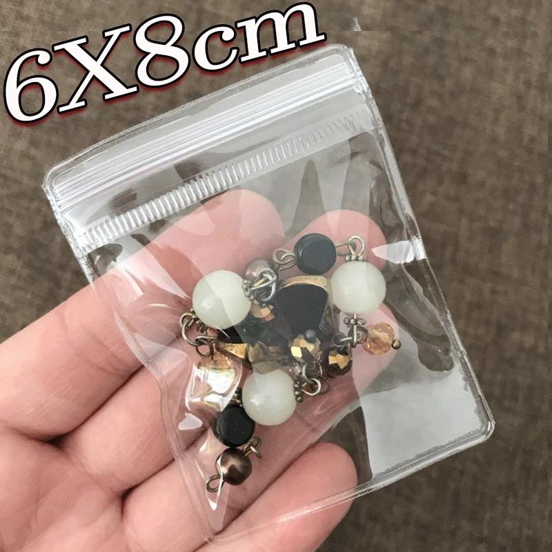 10/100pcs Transparent Thicken PVC Jewelry Package Bags Anti-Oxidation Organizer Display Packaging Storage Self Sealing Pouches