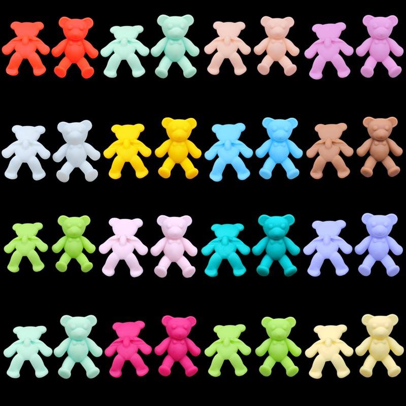 33x30mm 10 Stück Lose Perlen DIY Für Matte Bären Schmuckherstellung Halskette Armband Bonbonfarbe Anhänger