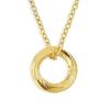(Aloha Lokahi) Aloha Lokahi Hawaiianischer Schmuck Halskette, Chirurgenstahl Ring, Rollen-Design, Gelbgold, Panzerkette (2mm Edelstahl