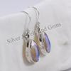 Natural Angel Aura Quartz Earrings, Handmade Earrings, 925 Sterling Silver Teardrop Aura Quartz Earrings, Anniversary Earrings