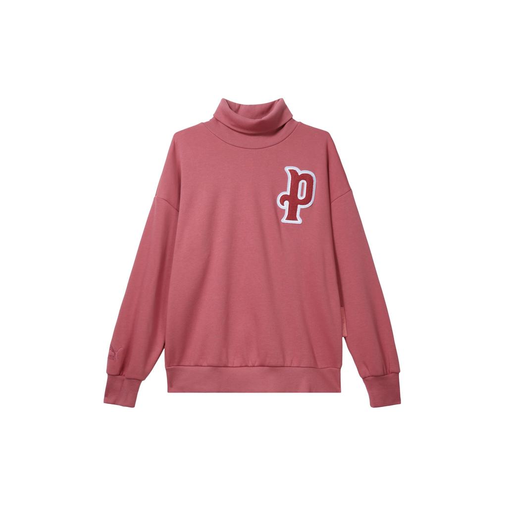 Puma Sports Lifestyle Series Letter Pattern Casual Stand Collar Long Sleeve Sweatshirt Women sweatshirt Pink 534387-25