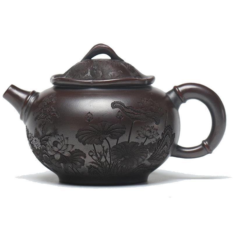 Yixing Original Ore Ancient Red Clay Zisha Teapot Handmade Lotus Fragrance And Elegant Charm 111Ml Tea Set