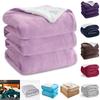 Simplified Coral Fleece Blanket With Thickened Double Layer For Lounge And Bed