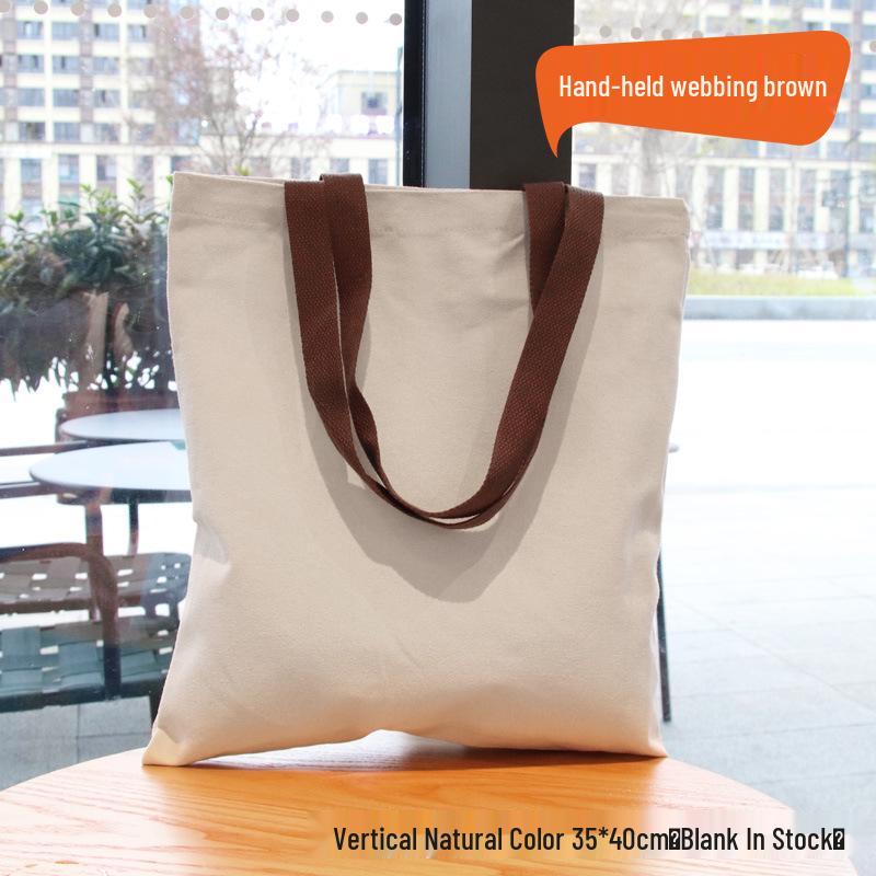 Customizable White Canvas Tote Bag with High-End Feel