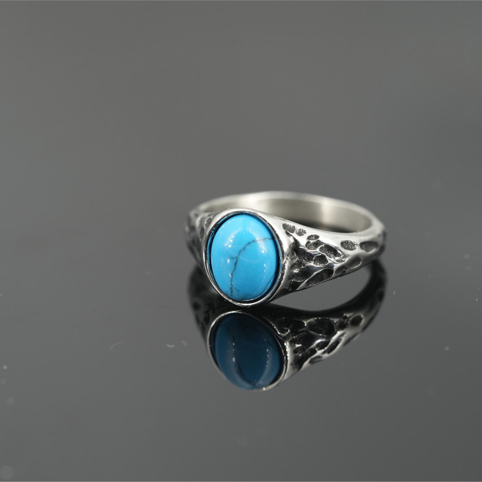 2026 Retro Gemstone Ring Retro Fashion Men s Ring European and American Jewelry Ring No. 7