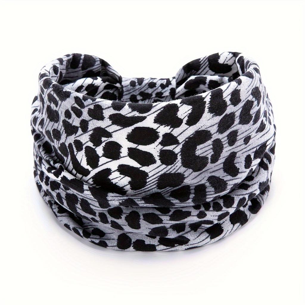 Fashion Leopard Print Headband - Wide Elastic Hair Band for Yoga, Running, Daily Wear - Women's Sporty Hair Accessory