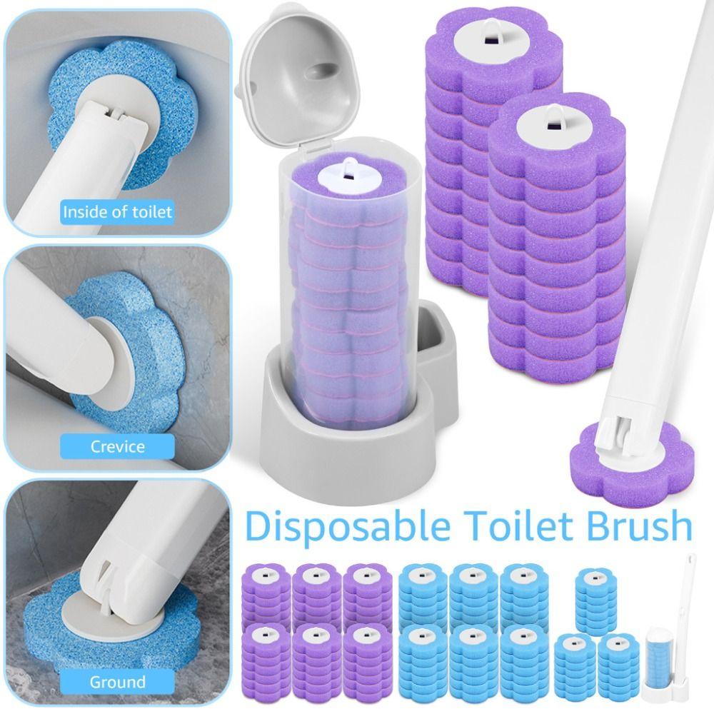 6Pcs Wall-mounted Disposable Toilet Brush Home Bathroom Cleaning Accessories