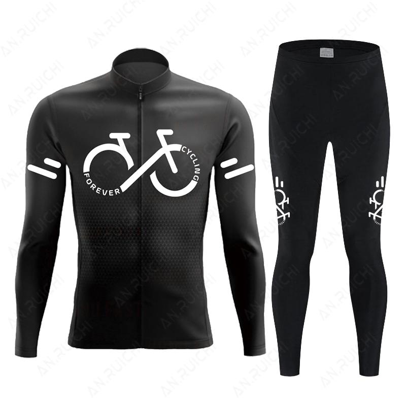 Fluorescent Color  Long Sleeve Cycling Clothing MTB Bike Uniform Maillot Ropa Ciclismo Men Bicycle Wear 2026 Autumn Breathable Cycling Suit Set