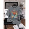 Renaissance Printing Washed T Shirts Woman Cotton Oversized T-Shirt Casual Summer Short Sleeves Y2K Womens Clothes