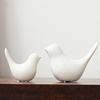 Ceramic Abstract Black Bird Statue Sculpture White Golden Bird Figurine Modern Home Office Living Room Tabletop