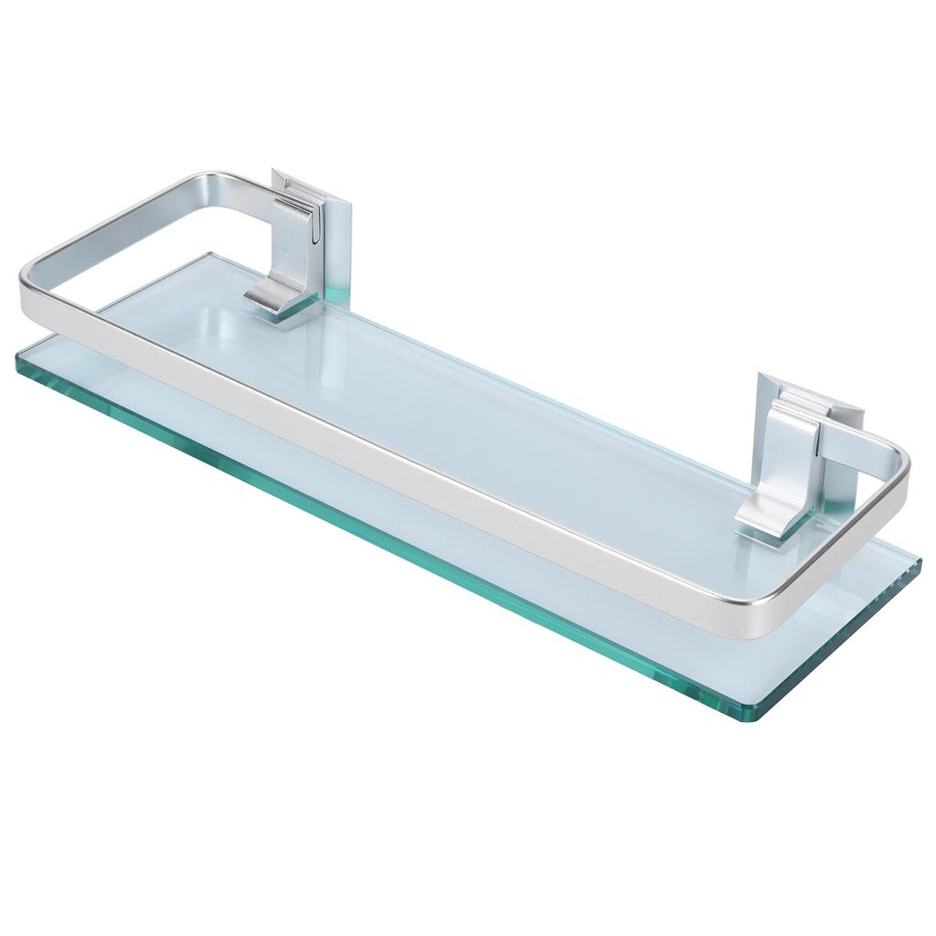 Space Aluminum Shelf Tempered Thickened Glass Bathroom Toilet Glass Storage Organizer Rack