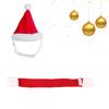 Funny Santa Hat Pet Headwear Photo Props with Scarf for Cats and Dogs for Holiday Photoshoots and Parties