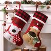 Cute Claus Santa Snowman Elk Socks Shaped Pendant For Christmas Decoration