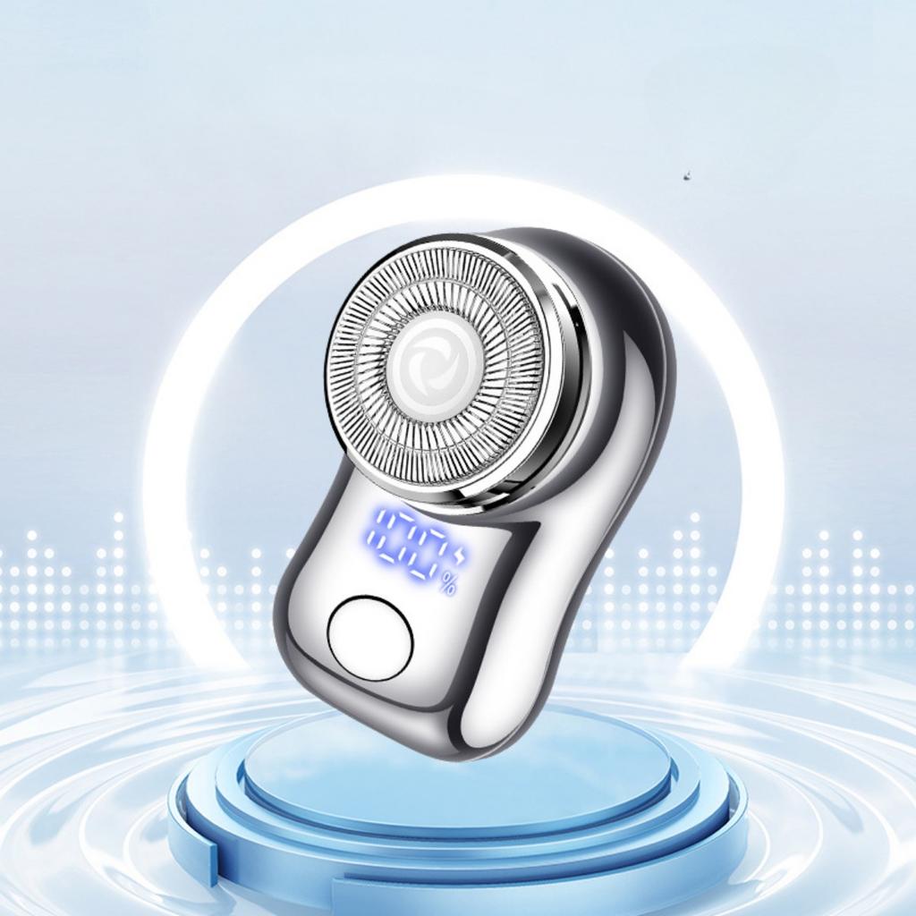 Compact Men's Electric Razor with USB Charging, Digital Display, Portable Design - Ideal for Business Travelers