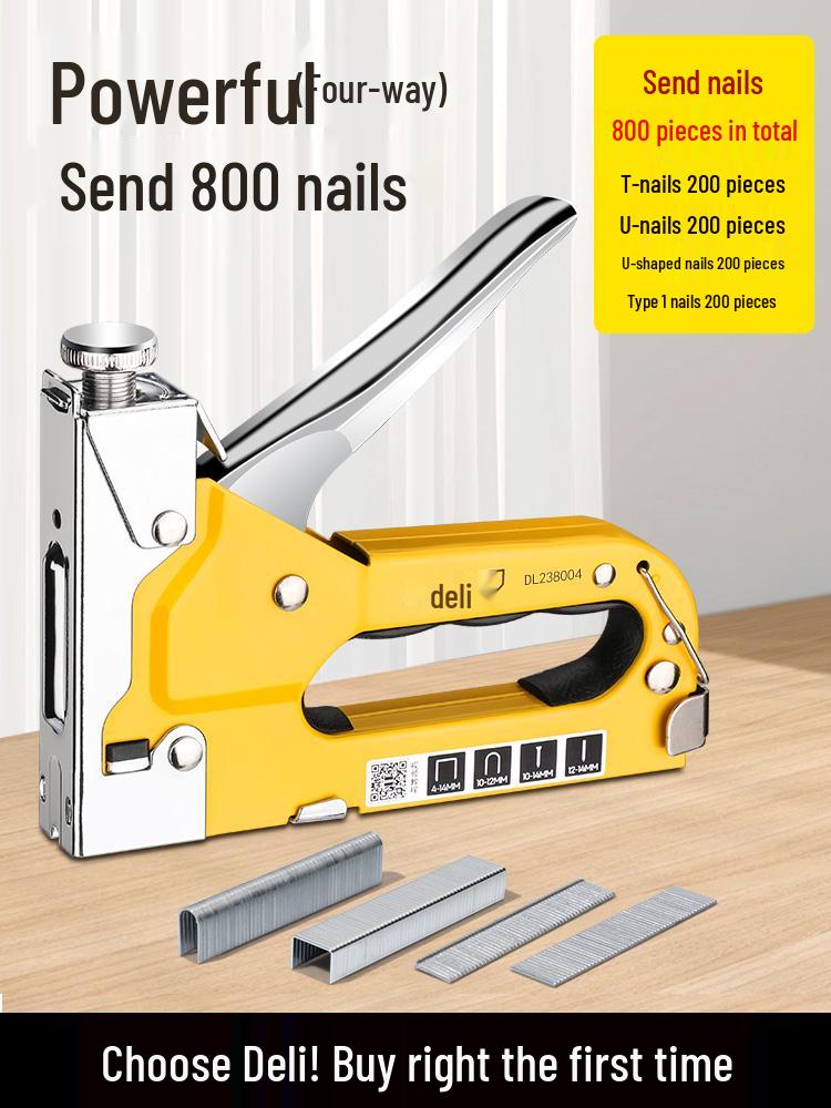 Deli Manual Staple & Air Nail Gun for Woodworking