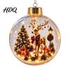 Cute Forest Animal Ornaments Christmas Story Ornament 3.15" Ball Hanging Decoration with Mini Holiday Scene Clear Plastic Sphere Decor Inside,