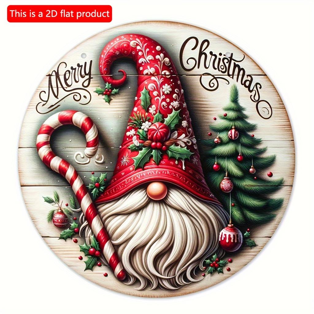 2d Flach 20*20cm, Weihnachten Beliebte Heimdekoration, Hölzerne Runde Kreatives Logo Dekorative Plakette, für Zuhause, Küche, Garten, Büro, Bar Dekor.