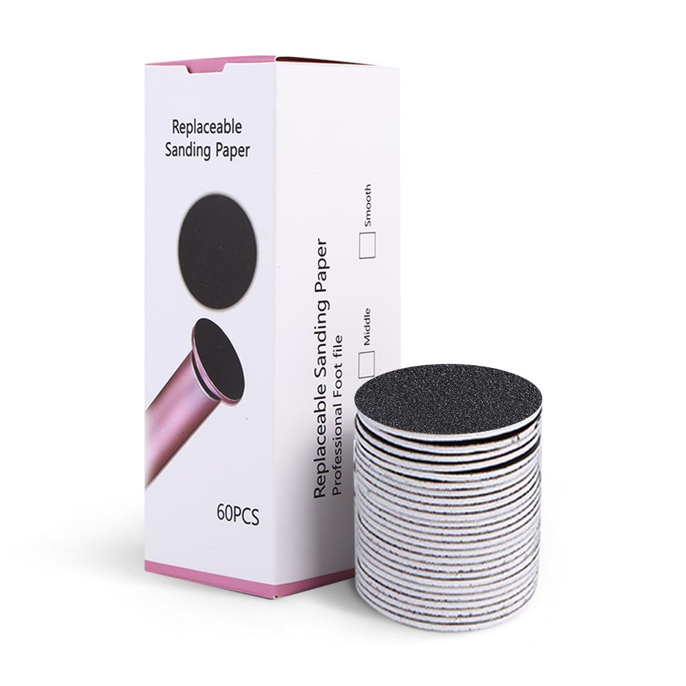 60pcs 43mm Foot Dead Skin SandpaperFor Electric Nail File Cuticle Callus Replaceable Sanding Paper Professional Pedicure