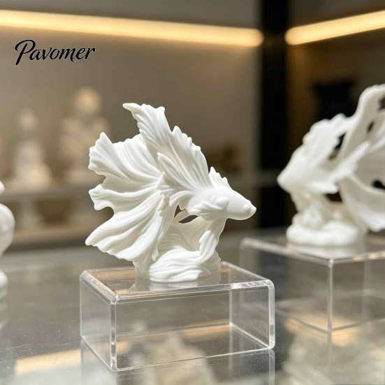Graceful Fish Figurines Elegant Betta Sculpture Statue, 3D Printed Flowing Fins Sophisticated Display Pieces Figurine, Modern Art Ornament for Living