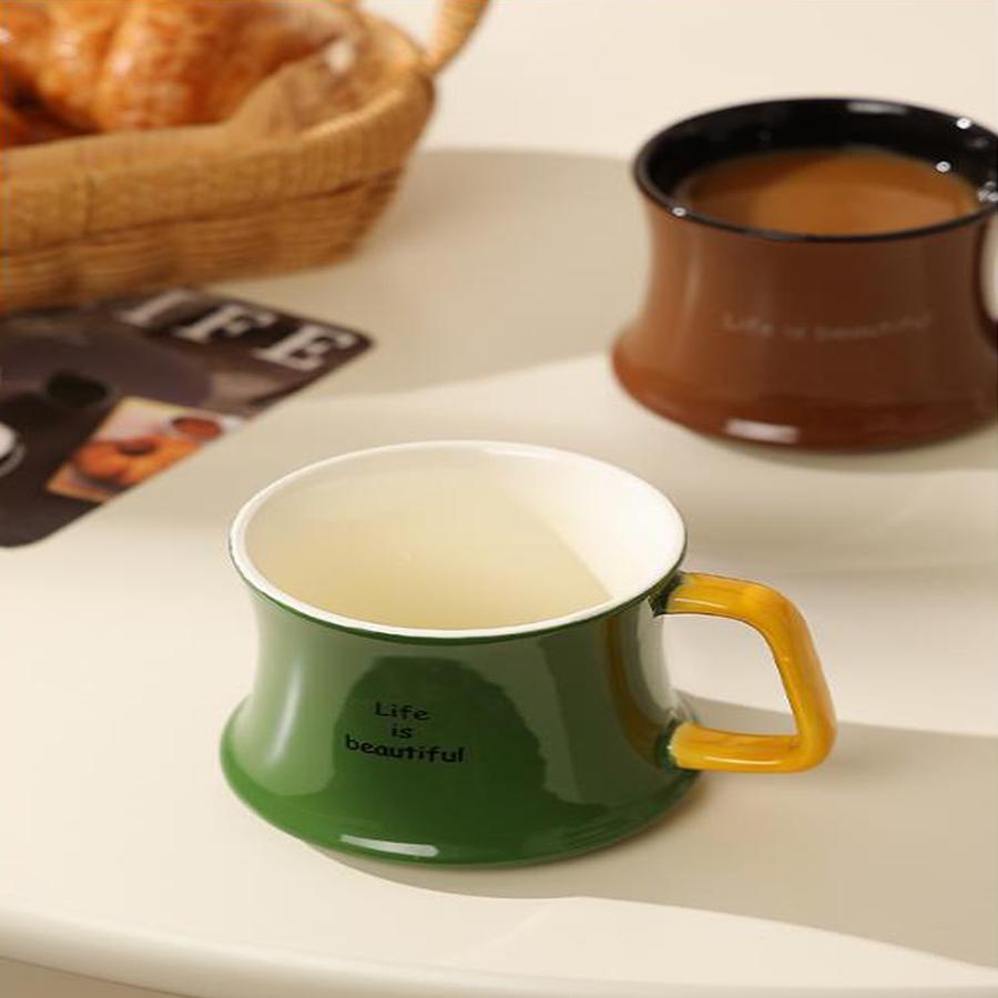 Uniquely designed, contrasting colors, 300ml gift box set, high-quality coffee and tea mug.