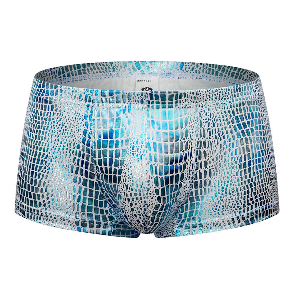 Męskie bokserki majtki Męskie bokserki ze sztucznej skóry Męskie majtki z U-pouch Sekowna gejowska bielizna Męskie Hombre Bokserki Lingerie Club Wear