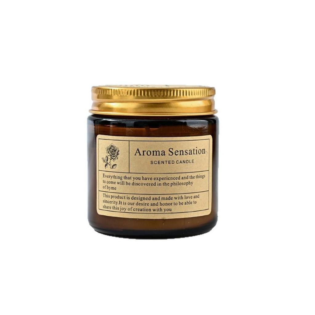 Niche Romantic Retro Brown Glass Scented Candle - Smokeless, Creative Fragrance Souvenir.