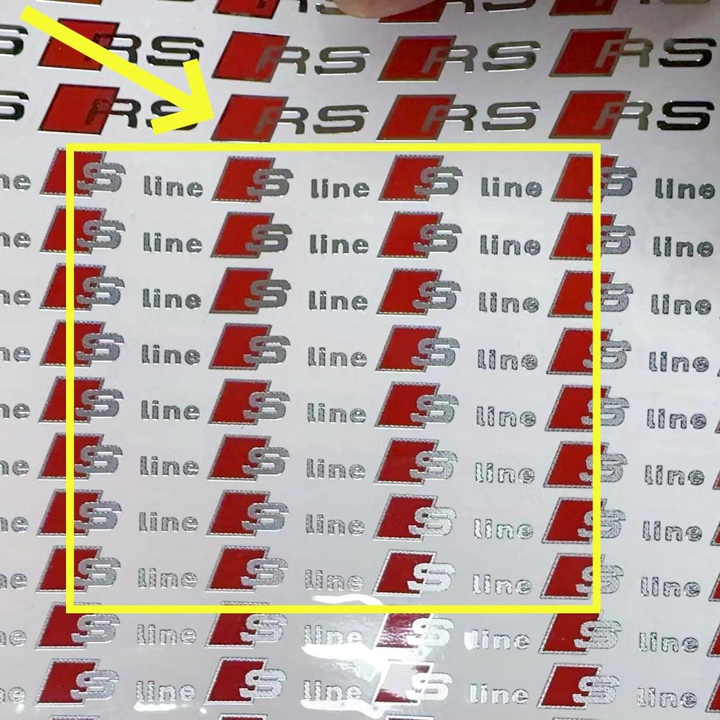 8/12PCS Car Styling Metal Sticker Is Suitable for Vcrf1 A Q S RS Series Sline RS Logo Center Console Display Door Handle Sticker.
