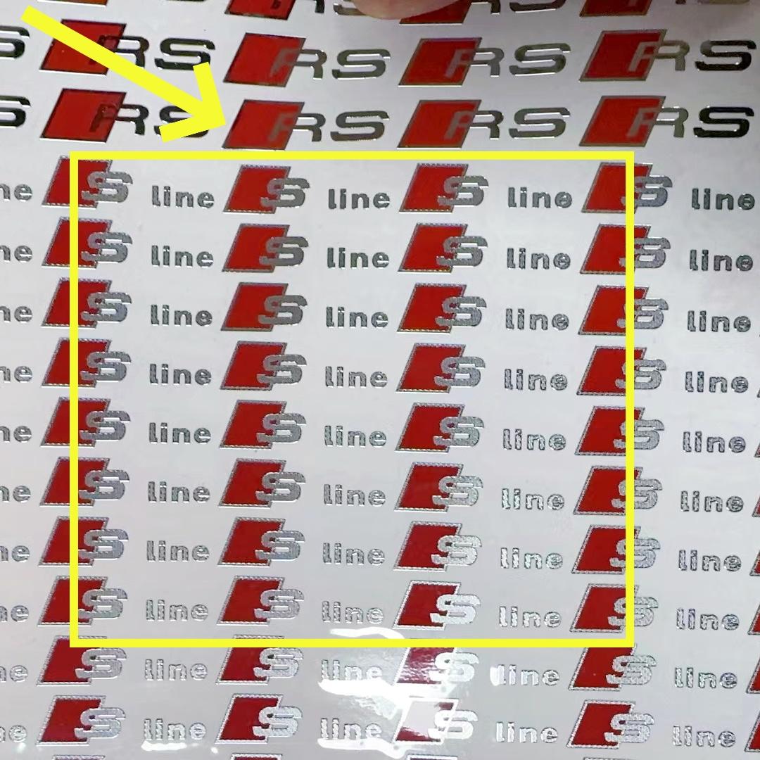8/12 STK Auto Styling Metallaufkleber ist geeignet für Audi A Q S RS Serie Sline RS Logo Mittelkonsolen-Display Türgriffaufkleber. 8PCS gray