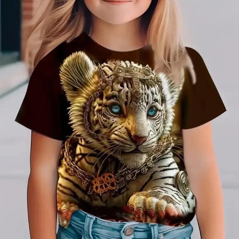 Cute Critters 3D Print Graphic T-Shirts for Children Casual Crew Neck Girl T-Shirt Boys' And Girls' Fashion Clothing T-Shirts