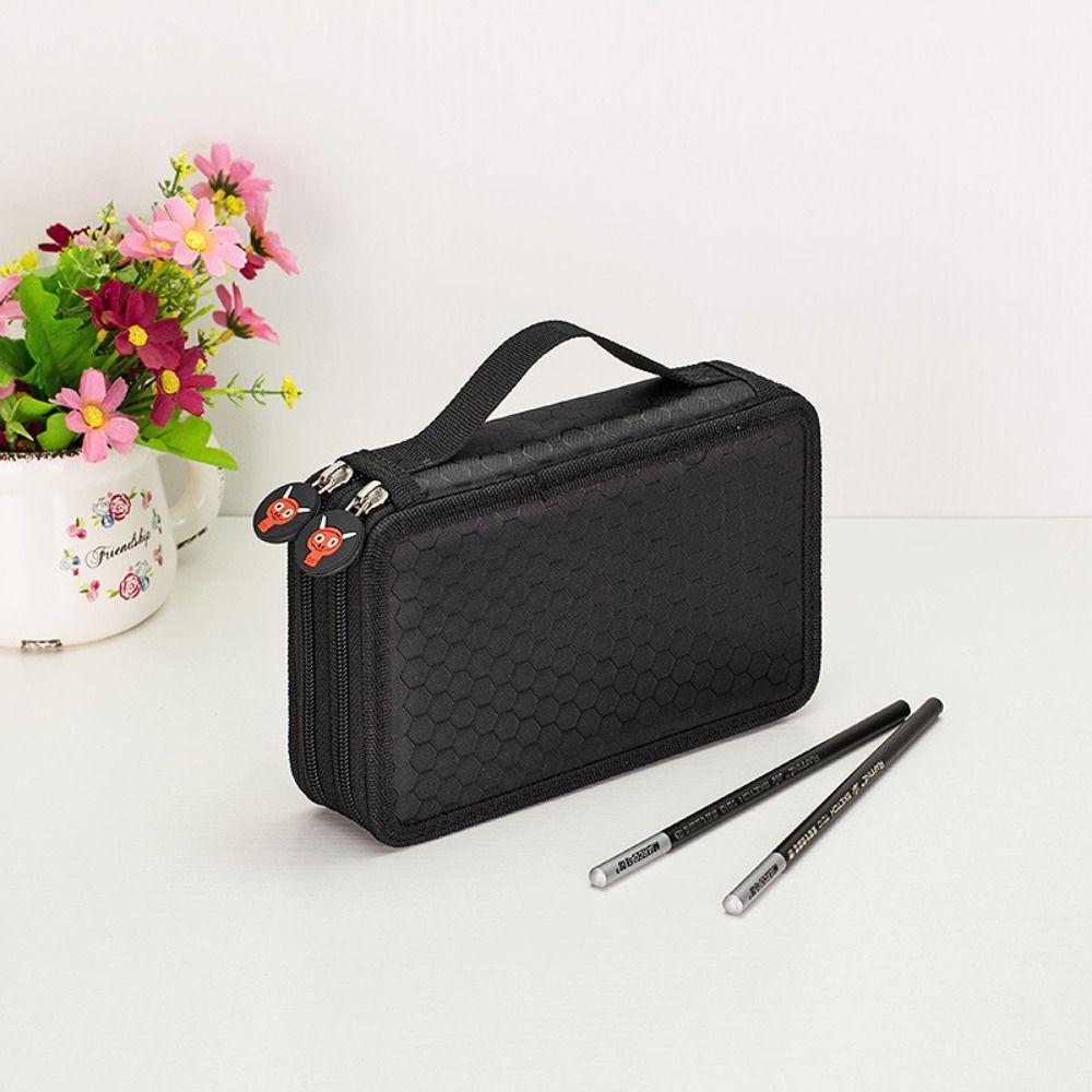 Double-Layer Pencil Pouch Polyester Pencil Box Durable Pencil Case