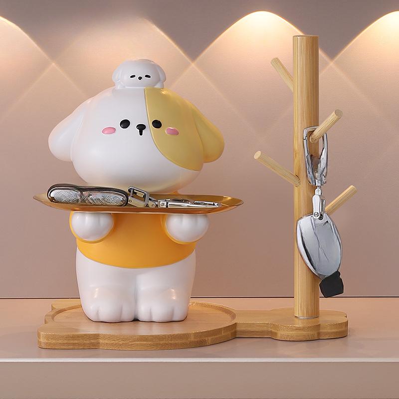 Unique Anime Cute Dog Living Room Ornament Tabletop Home Entrance Key Storage High-end Decoration Gifts Durable
