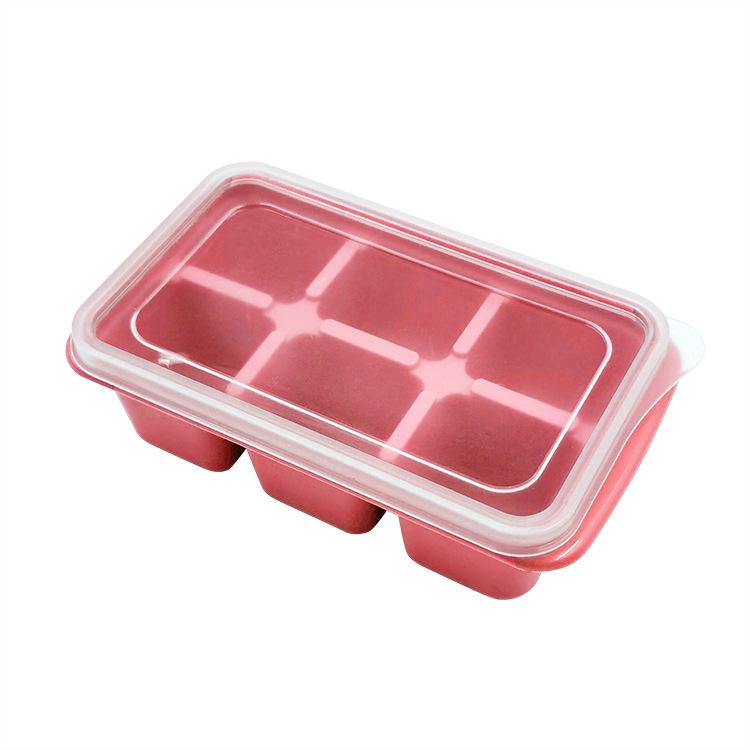 6 Ice Cube Mold Home Ice Tray Ice Box 6 Ice Cube Mold with Lid Refrigerator Homemade Ice Box