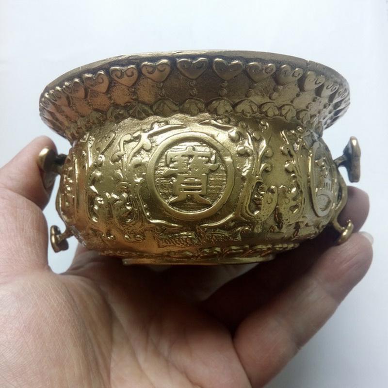 Pure Copper Wealth Basin: Desktop Ornament & Home Decor Gift
