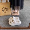 Internet Celebrity Fairy Fluffy Slippers Female Outer Wear Thick Bottom Heightening Non-slip Autumn and Winter Ins Home Chain Plush Slippers