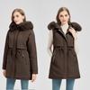 Dames Parka Winterjas met Capuchon, Winddicht, Dikker, Warm, Katoen Gevoerd, Afneembare Mouwen