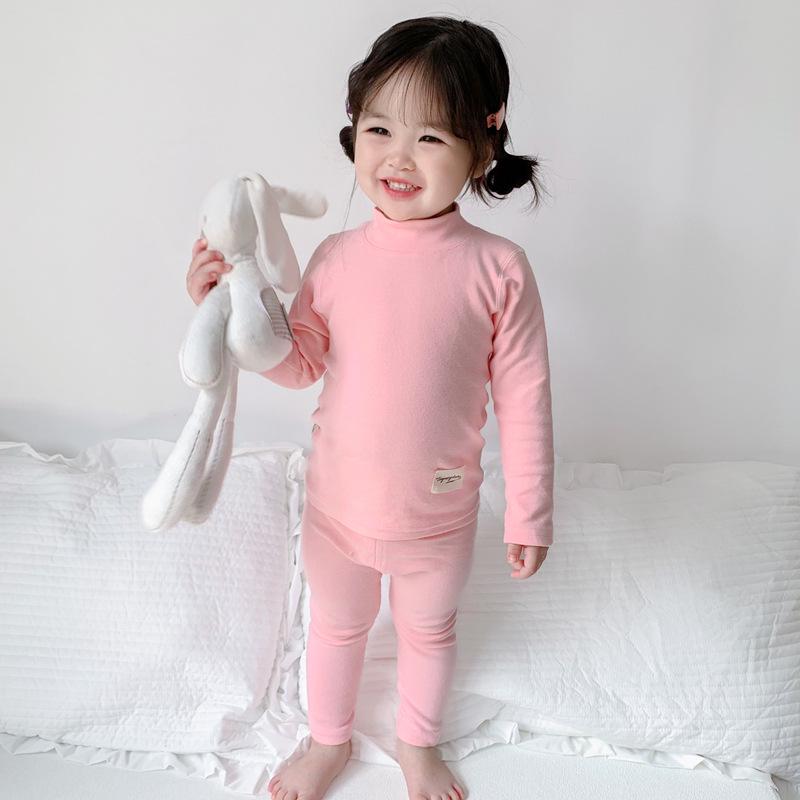 25 Styles Kids' Cotton Turtleneck Thermal Underwear Set for Fall/Winter - Boys & Girls