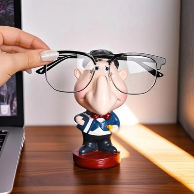 Big Nose Men Glasses Holder Eyeglass Display Stand Teacher Figurine Statue Desktop Decoration Sunglasses Eyewear Keeper Spectacle Display Rack