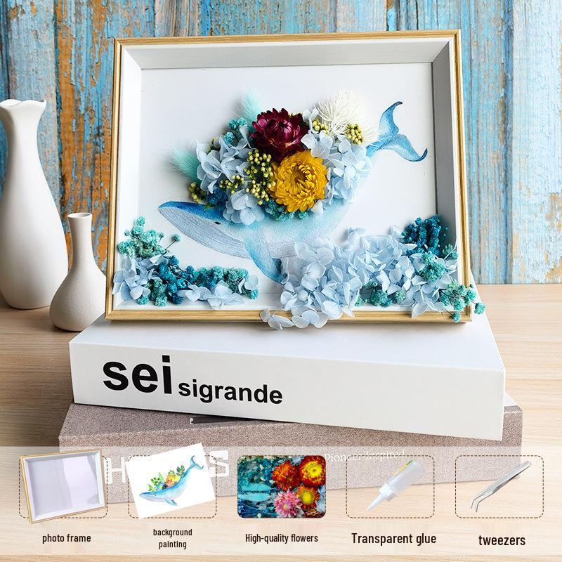 DIY Handmade 3D Preserved Flower Photo Frame Craft Kit