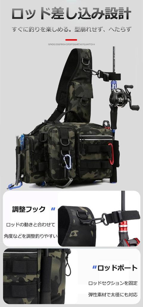Fishing Tackle Bag, Fishing Bag, Tackle Bag, Run & Gun Bag, Waterproof Zipper, Large Capacity, Fishing Shoulder Bag, Fishing Bag