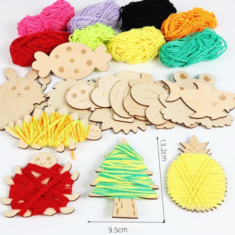 Handmade Craft Toy For Kids With Wooden Materials For Diy Creative Weaving And Threading Activities