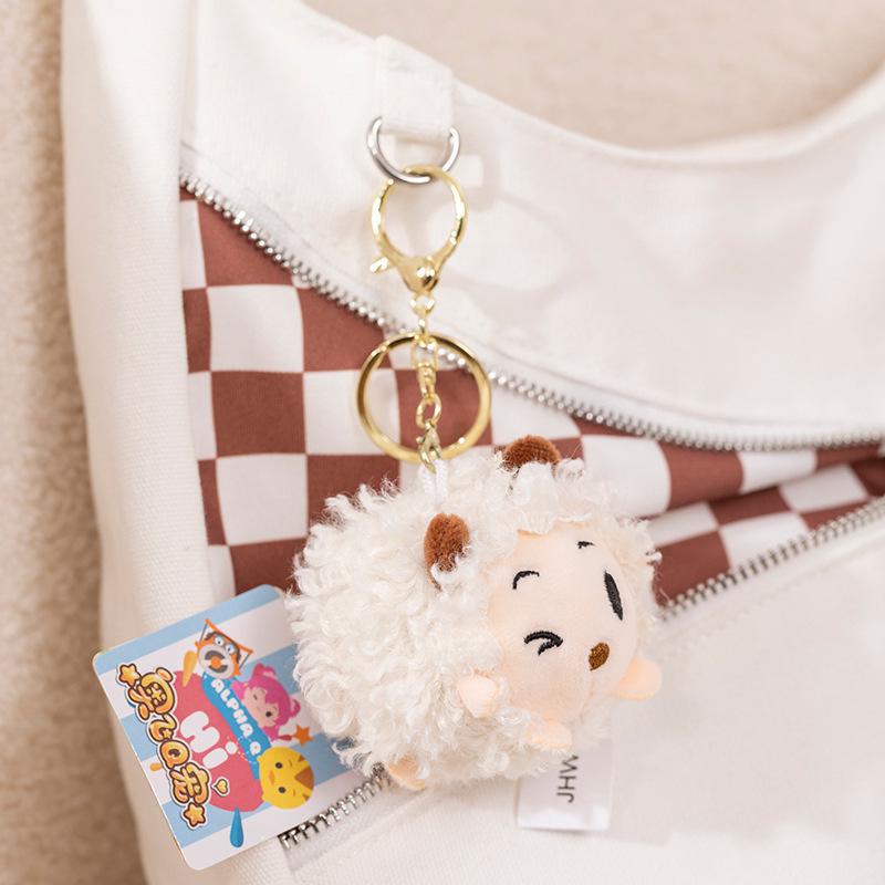 Genuine Plush Xi Yang Yang Pendant Backpack Ornament, Super Wings Leo Keychain, Birthday Gift for Her Officially Licensed