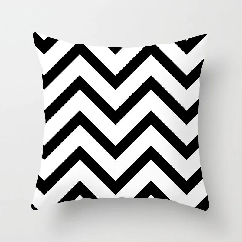 Geometric Cushion Cover Black and White Pillow Case Cover Striped Dotted Pillowcase Grid Triangular Geometric Cushion Cover