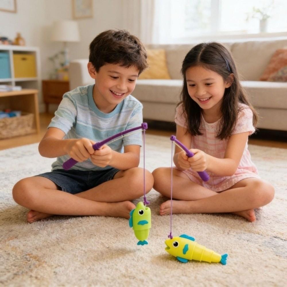 Parent-Child Interactive Retractable Fish Toy Kids Desktop Board Game Hand-Eye Coordination
