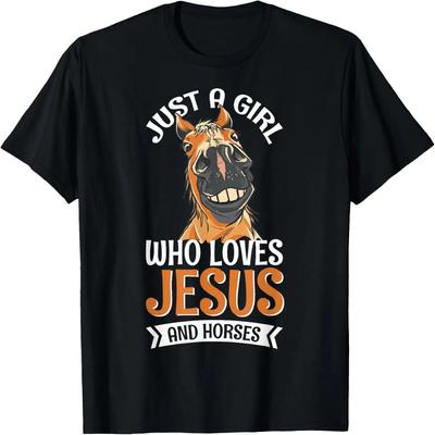 Bara en tjej som älskar Jesus och hästar T-shirt