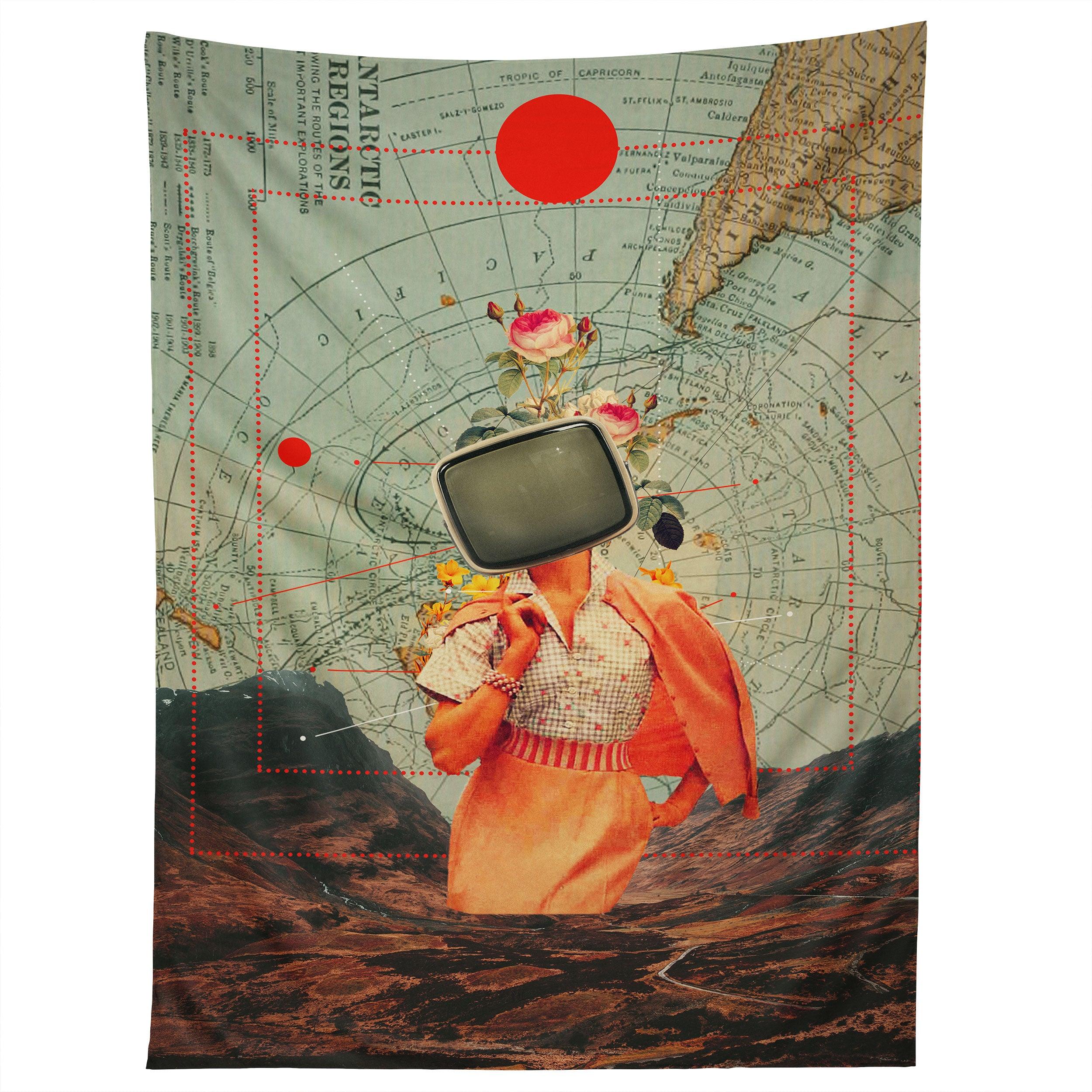 ANTARCTIC BROADCAST tapestry 75x100 чёрный