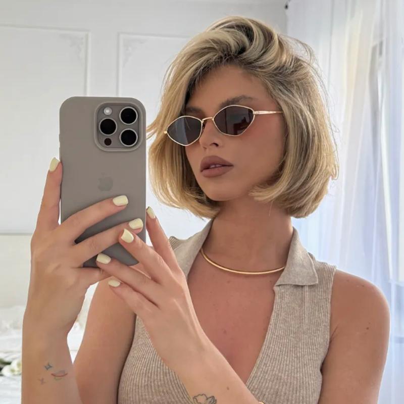 Fashion Female Punk Style Square Frame Sunglasses Women Brand Designer Metal Polygon Frame Eyeglasses Uv Protection Shades