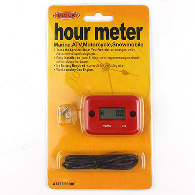 1 Pcs Waterproof Digital Hour Meter LCD Display Portable Engine Gauge Hour Meter For Motorcycle/Boat Engines Counter Hour Meter
